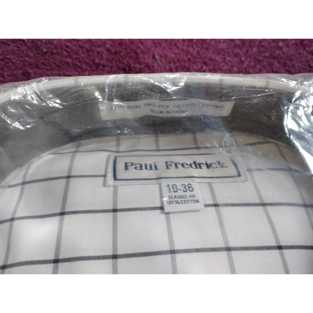 New With Tags Men's Paul Fredrick 2 Ply Cotton Dress Shirt 19/36 Classic Fit - Picture 3 of 4